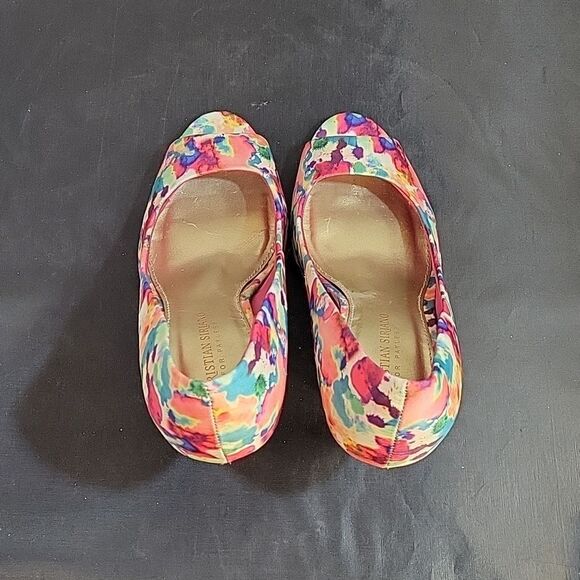 CHRISTIAN SIRIANO MULTI-COLOR PEEP TOE HEEL SANDAL - Picture 6 of 13